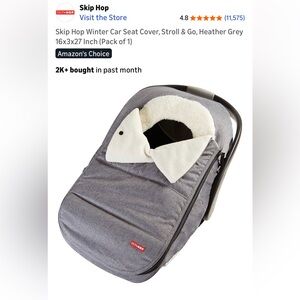 EUC - skip hop car seat cover - heather grey color